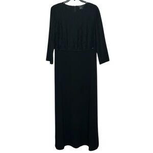 Armani Exchange Black Lace Overlay Formal Maxi Dress. Size 8